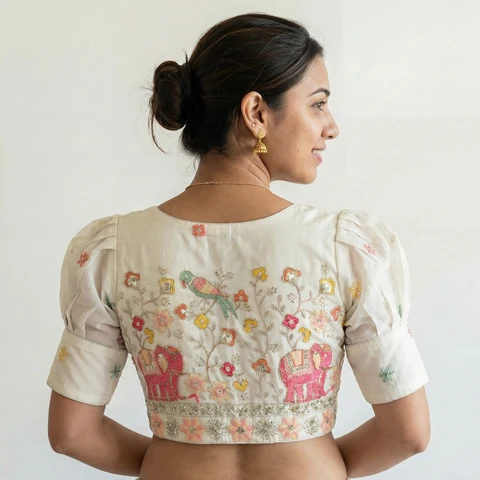 Floral Embroidery Blouse